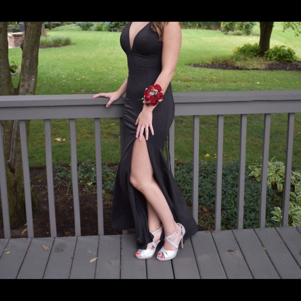 Miss Cristina plunge neck special occasion dress